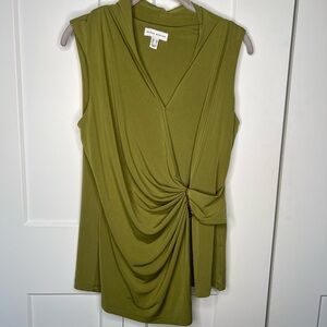 Susan Graver Draped Gathered Sleeveless Top Blouse Women's Size Medium